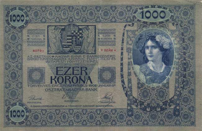 1000 Kronen ND auf 1902
